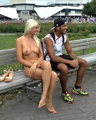 Blonde Czech teen showing her hot body naked in publicReport this video