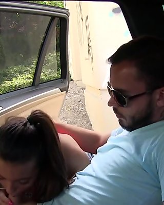 Female taxi driver fucked from behind
