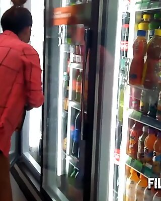 Asian filipina teen hooker can buy food in super market