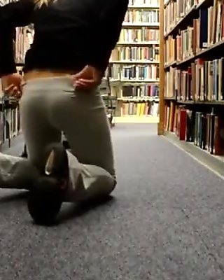 Cute blonde Teen has Sex in a public Library