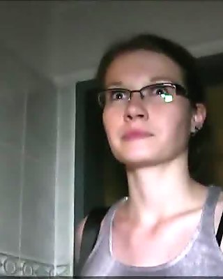 PublicAgent Glasses babe fucks in bathroom