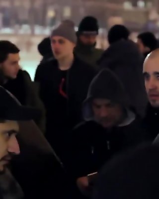 Russian gangsta rappers slapping guy's face with dildo