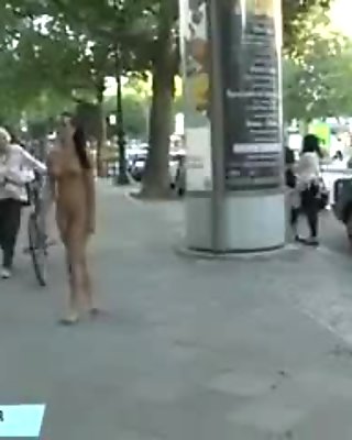 Naughty babe nicole vice naked on public streets